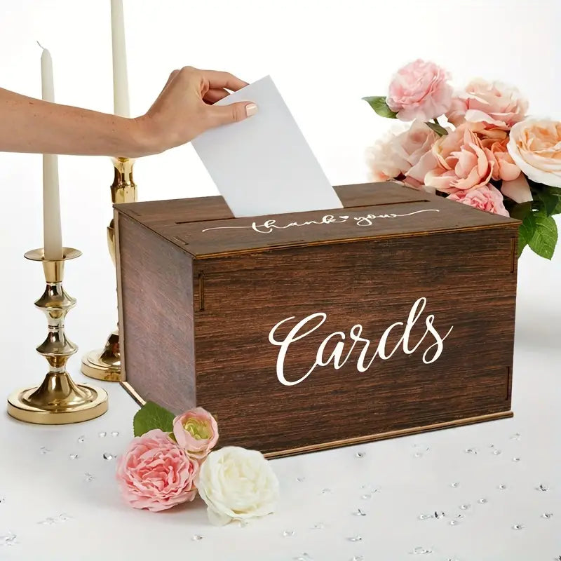 Rustic Wooden Card Box