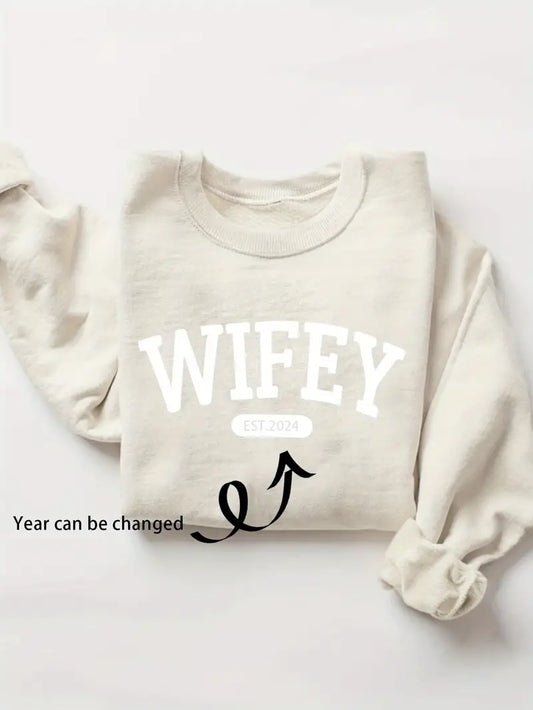 Personalized Year - Wifey Sweatshirt