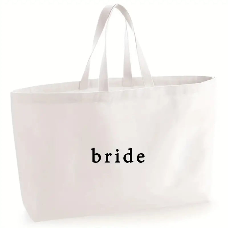 Elegant Bridal Embroidered Canvas Tote Bag