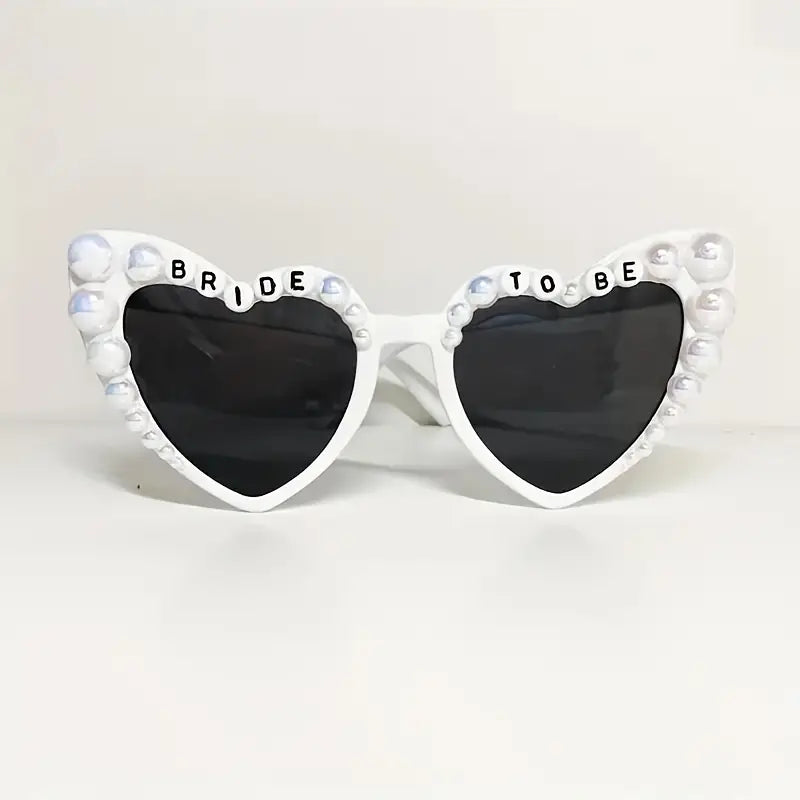 Pearl Heart Bride to Be Glasses