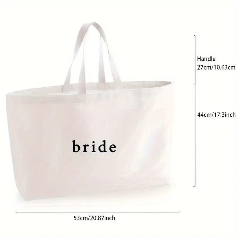 Elegant Bridal Embroidered Canvas Tote Bag