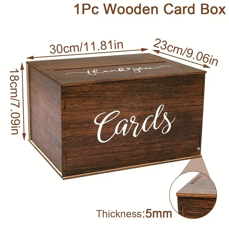 Rustic Wooden Card Box