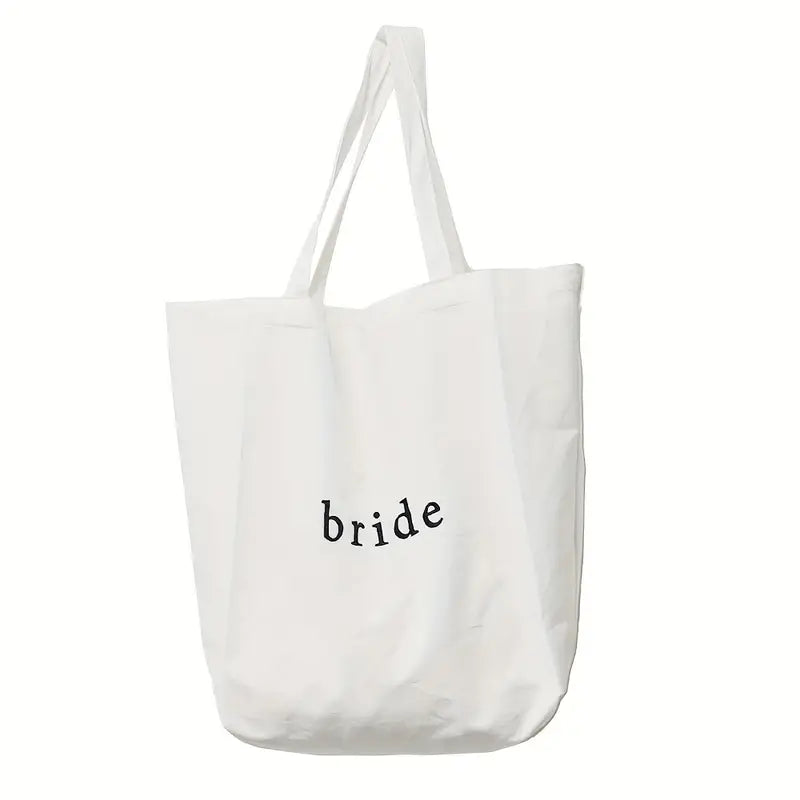 Elegant Bridal Embroidered Canvas Tote Bag