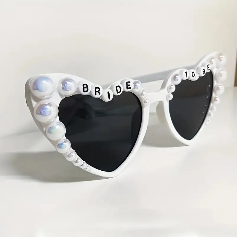 Pearl Heart Bride to Be Glasses