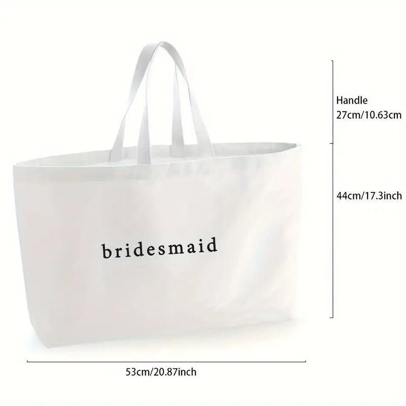 Bridesmaid Embroidered Canvas Tote Bag