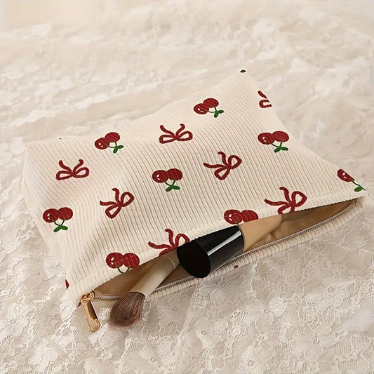 Cherry Bow Makeup Bag