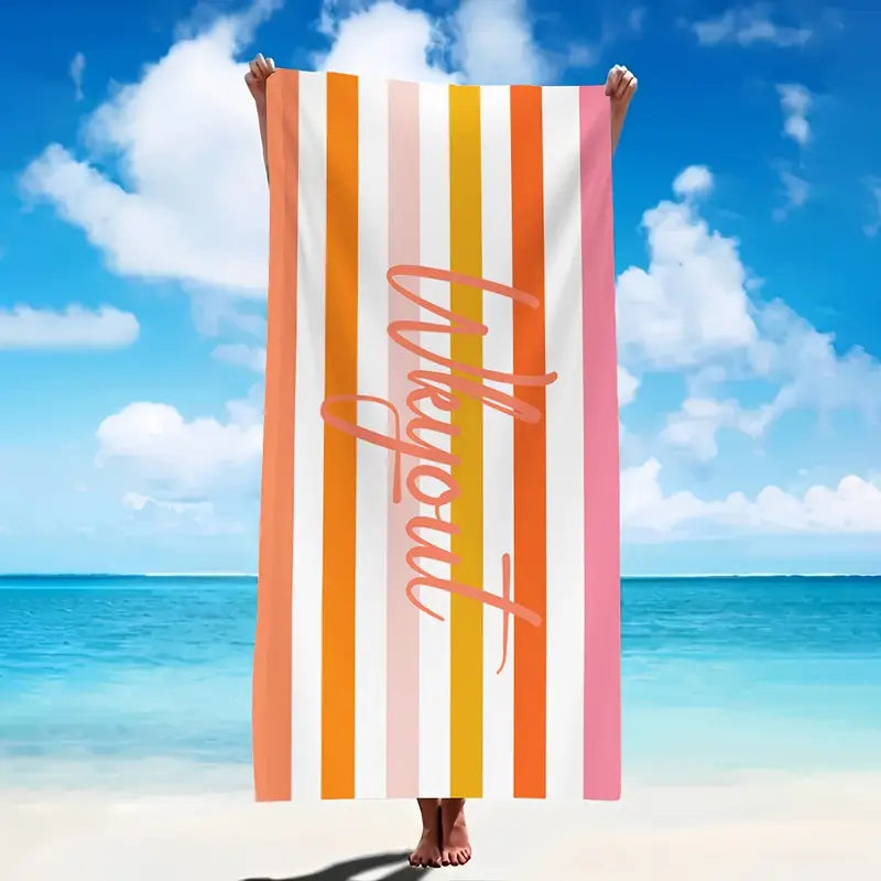 Personalized Striped Beach Towel