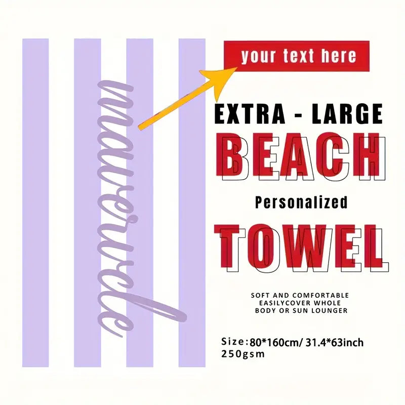 Personalized Striped Beach Towel