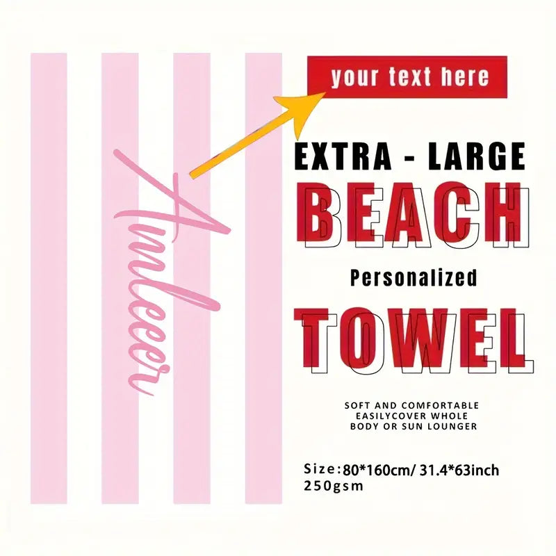 Personalized Striped Beach Towel