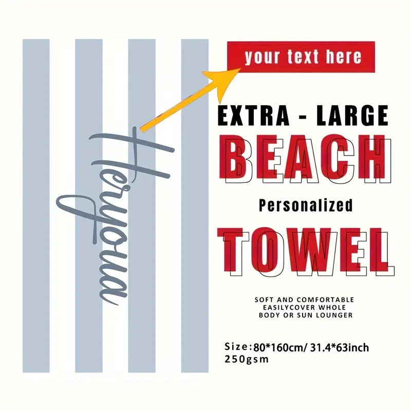 Personalized Striped Beach Towel