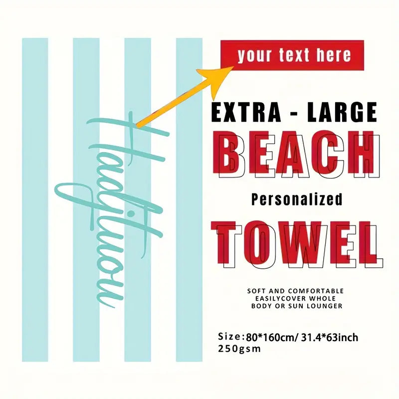 Personalized Striped Beach Towel