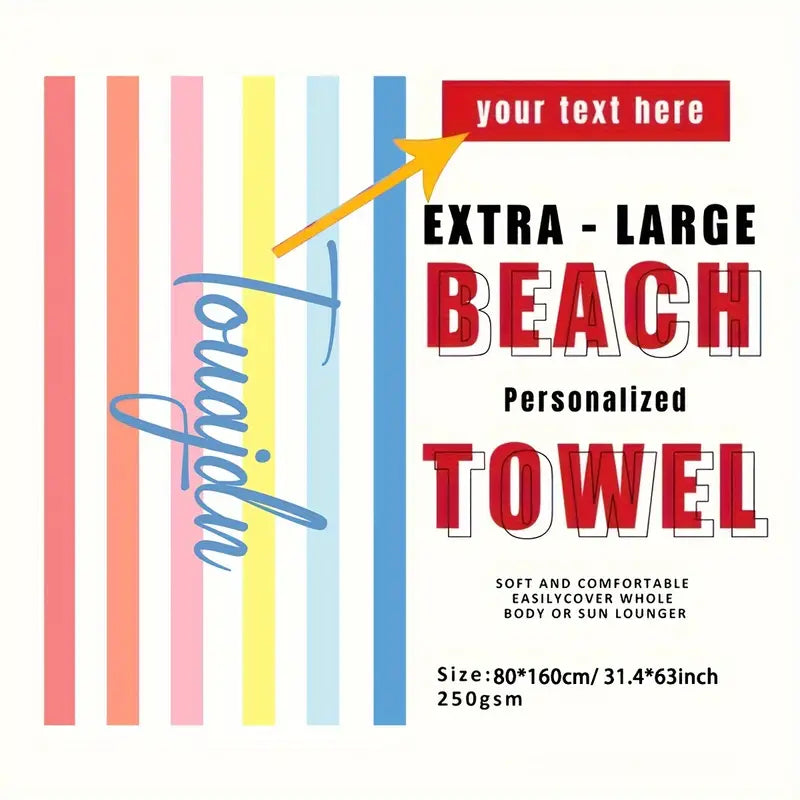 Personalized Striped Beach Towel